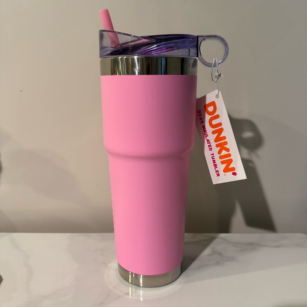 Dunkin' Donuts Spring 32 oz Insulated Stainless Steel Tumbler Color Light Pink - Picture 4 of 5
